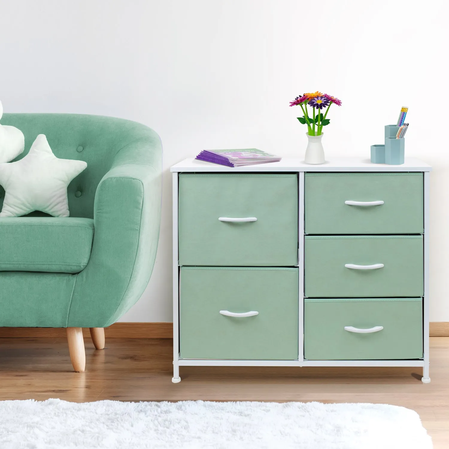 5 Drawer Dresser Nightstand