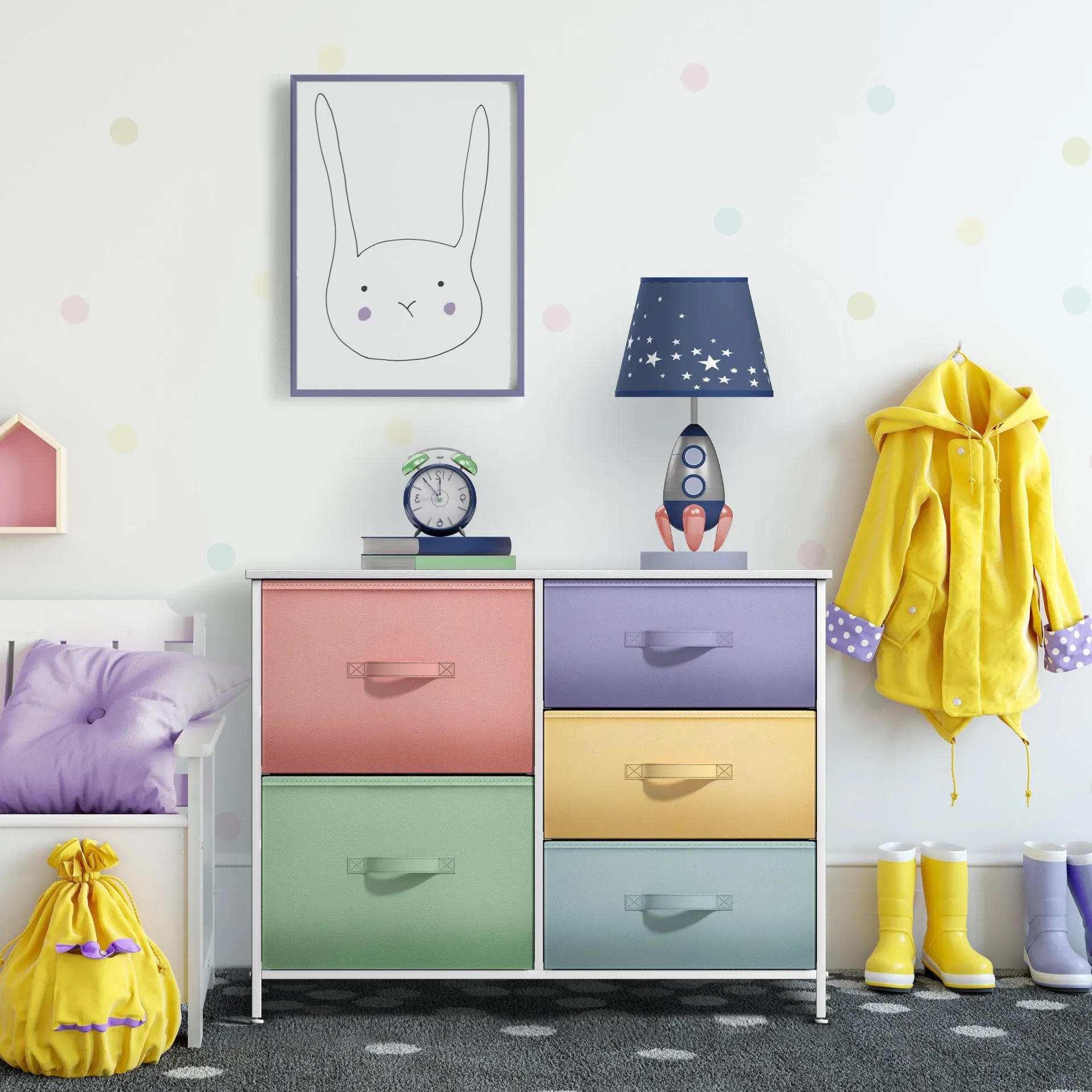 5 Drawer Dresser Nightstand