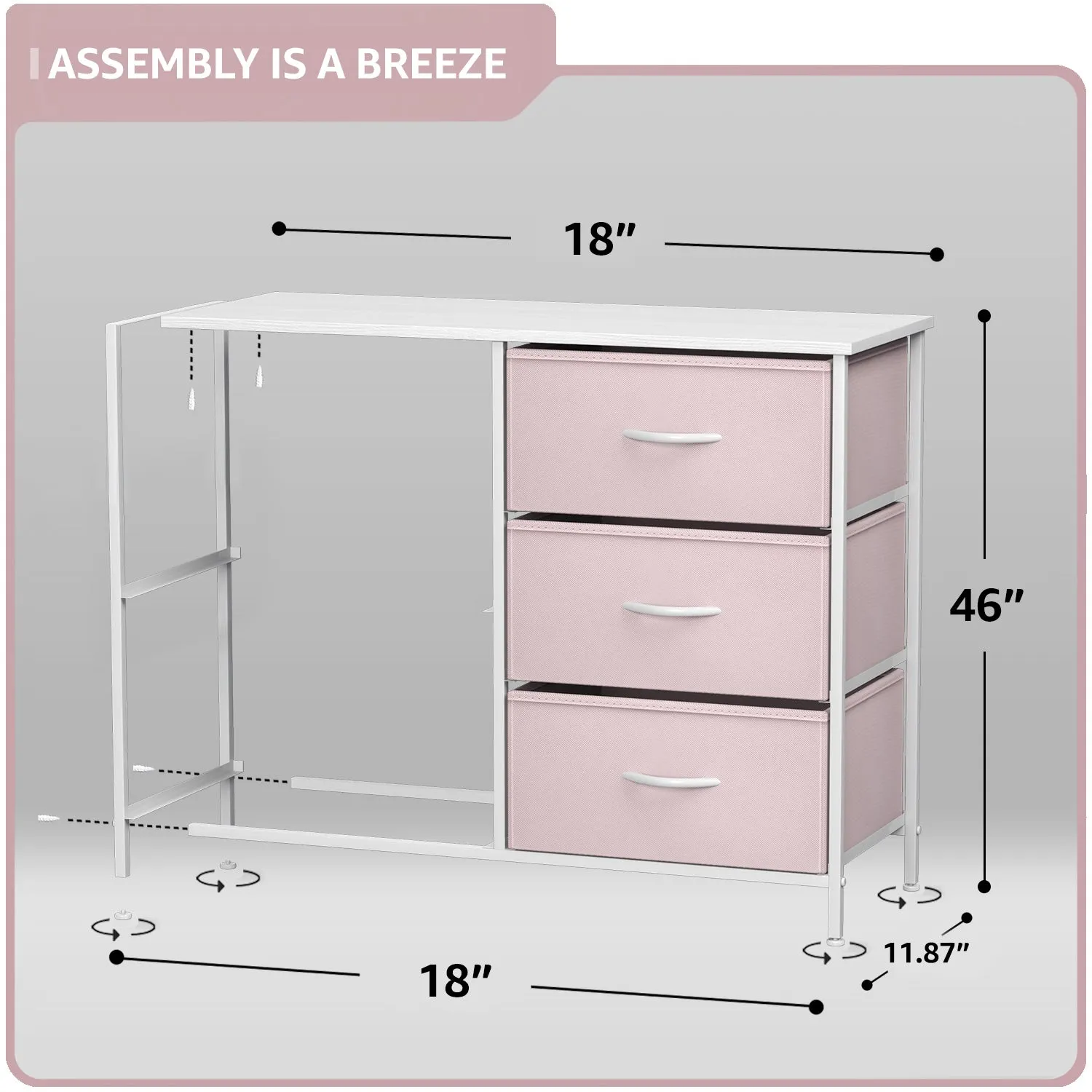 5 Drawer Dresser Nightstand