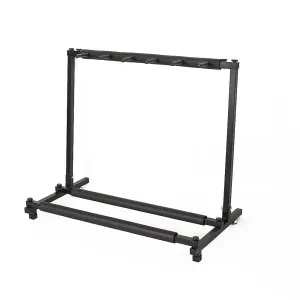 5-Holder Foldable Iron Guitar Stand, Tilted Design, Randy & Travis