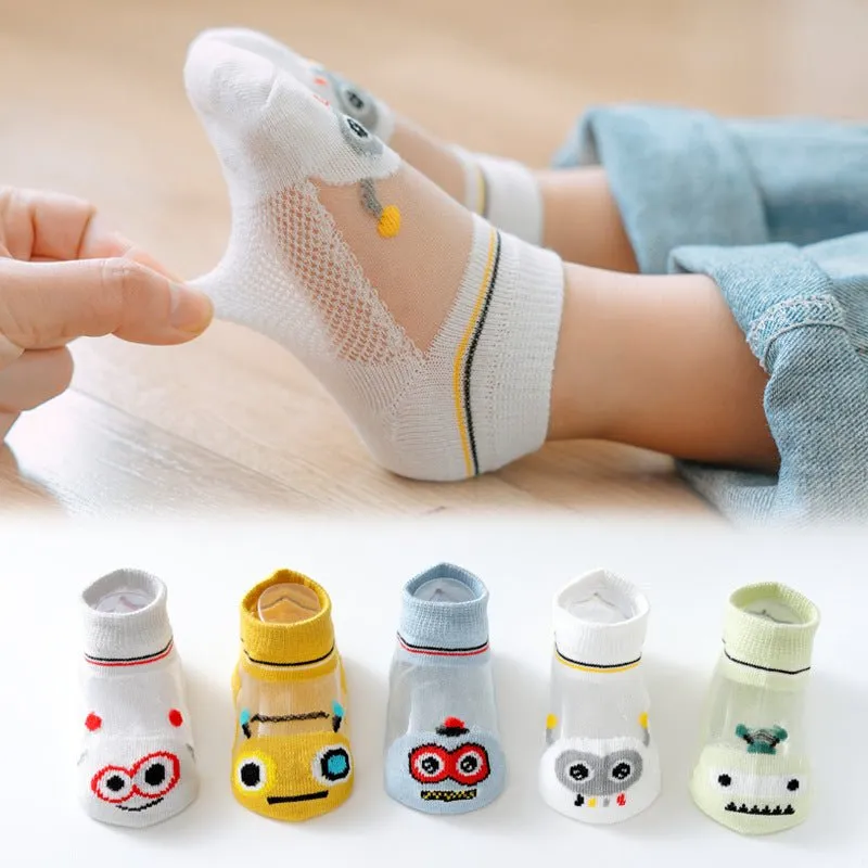 5-Pack Cotton Cartoon Animal Socks (5 Designs)