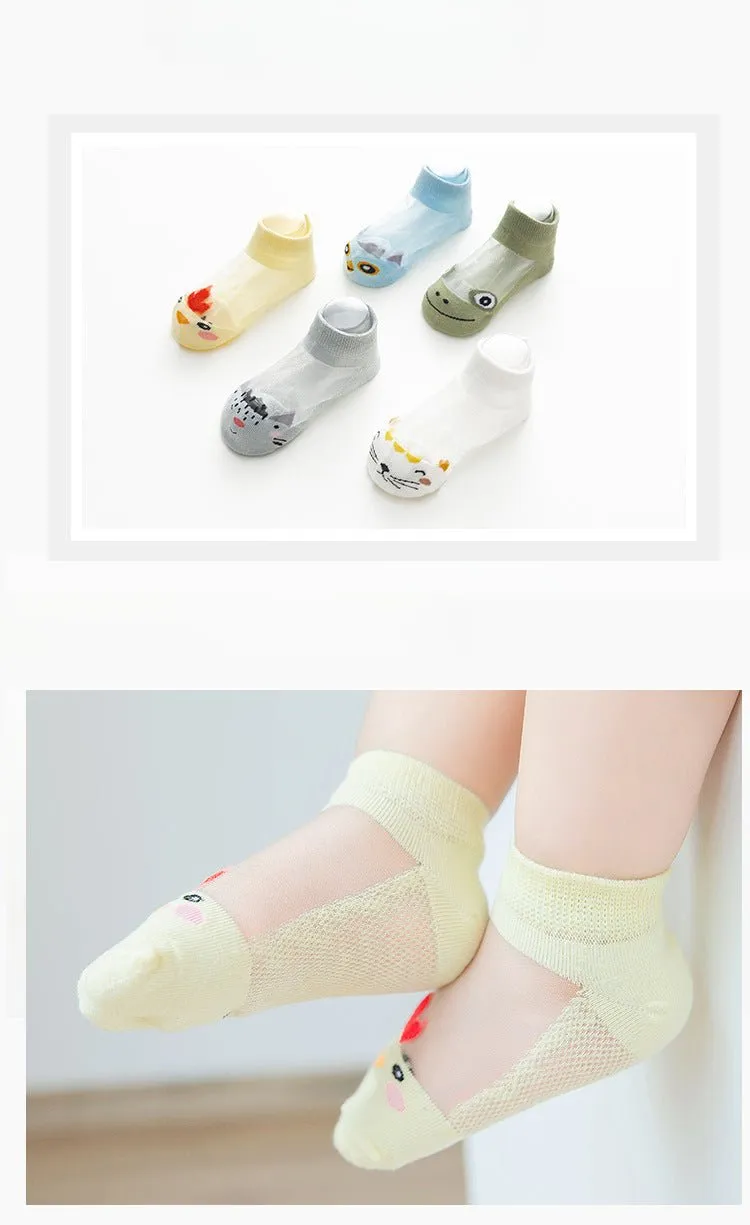 5-Pack Cotton Cartoon Animal Socks (5 Designs)