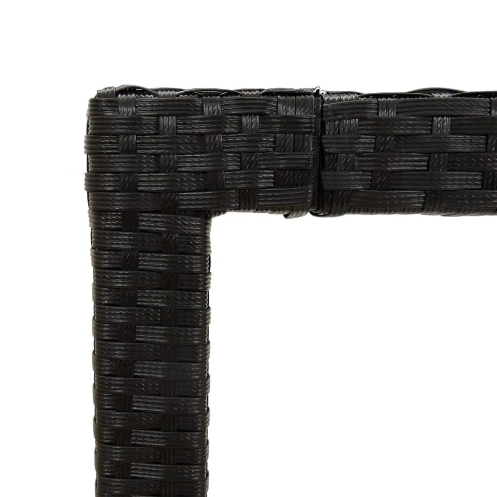 5 Piece Outdoor Dining Set with Cushions Poly Rattan Black