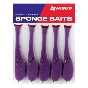 5.5" Sponge Bait with a Double Hook for Predatory Fish, Multi-Colored, 5 pcs