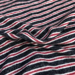56" Rayon Spandex Stretch Blend Striped Print Hatchi Brushed Knit Fabric By Yard