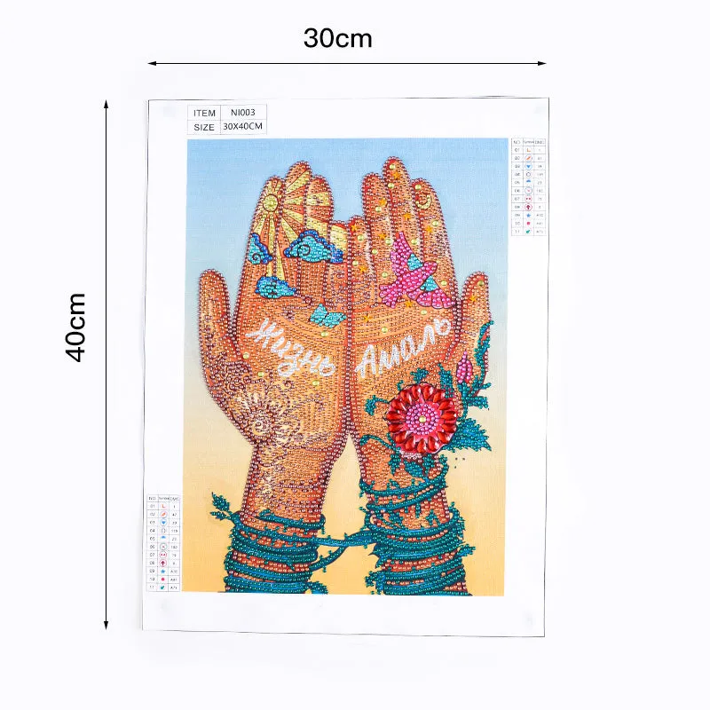 5D DIY  Special-Shaped Diamond-Flower Boots 30*40cm
