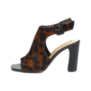 5Th Avenue High-Heel Sandals Hair Calf Brown Colour For Women