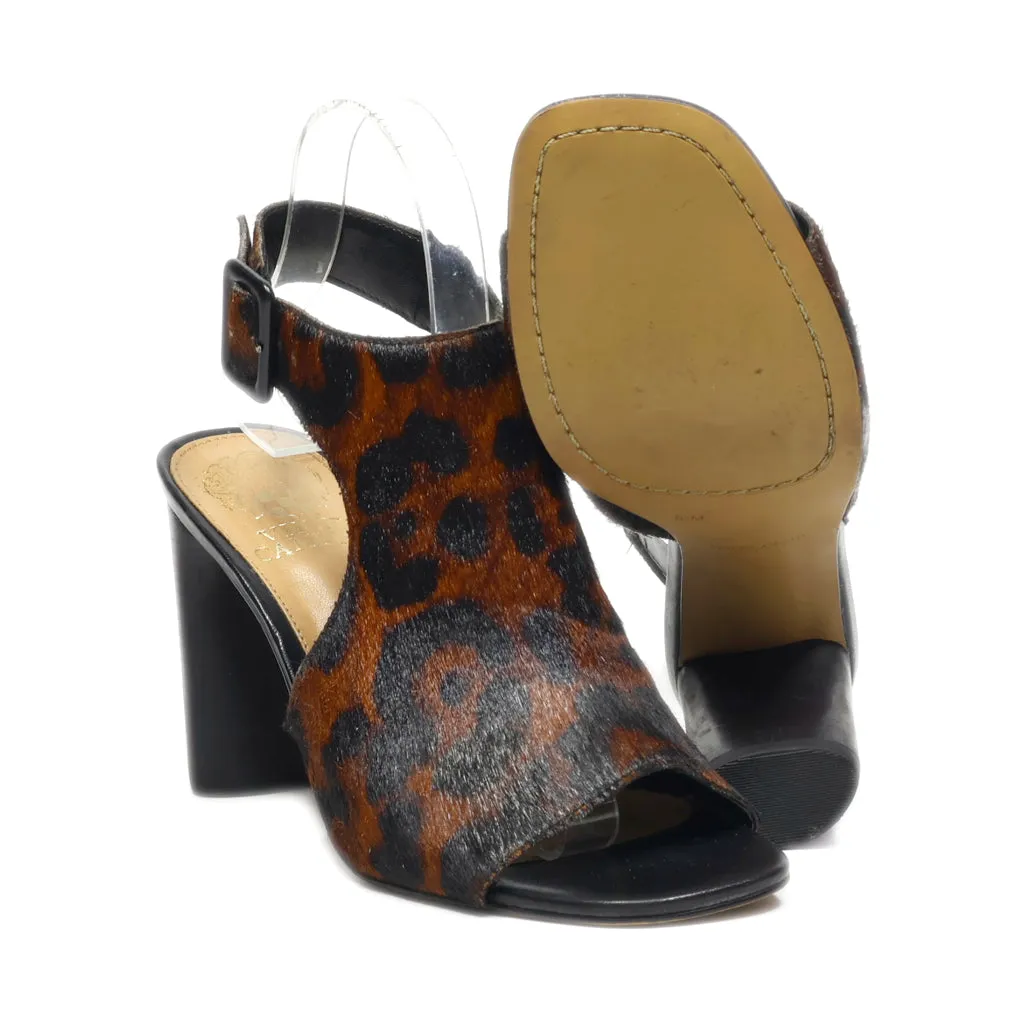 5Th Avenue High-Heel Sandals Hair Calf Brown Colour For Women