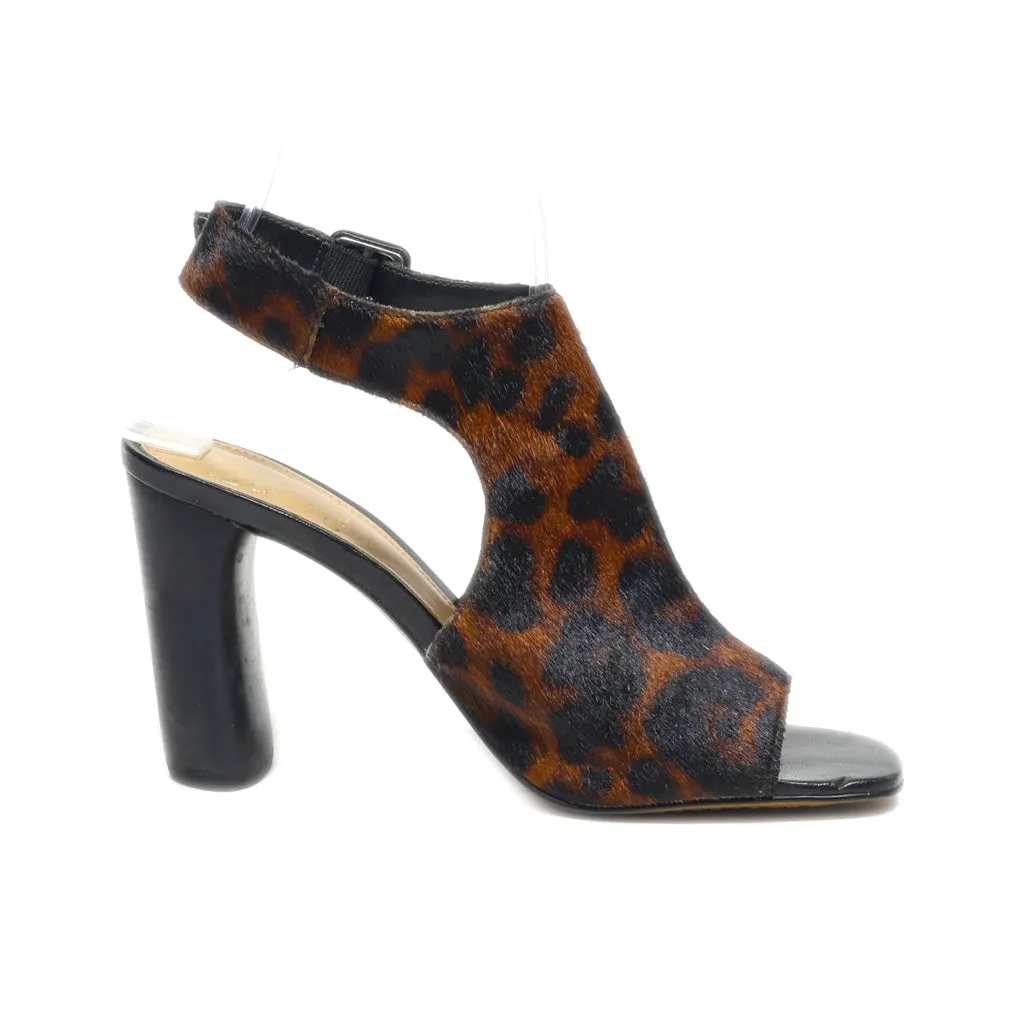 5Th Avenue High-Heel Sandals Hair Calf Brown Colour For Women