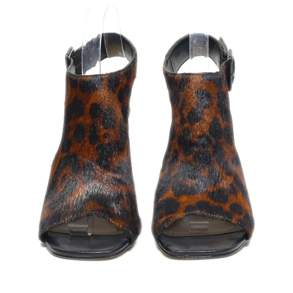 5Th Avenue High-Heel Sandals Hair Calf Brown Colour For Women