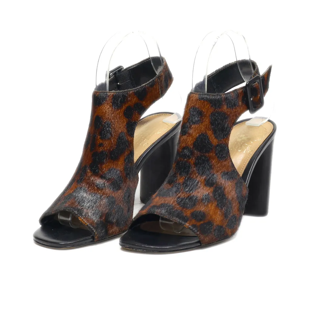 5Th Avenue High-Heel Sandals Hair Calf Brown Colour For Women