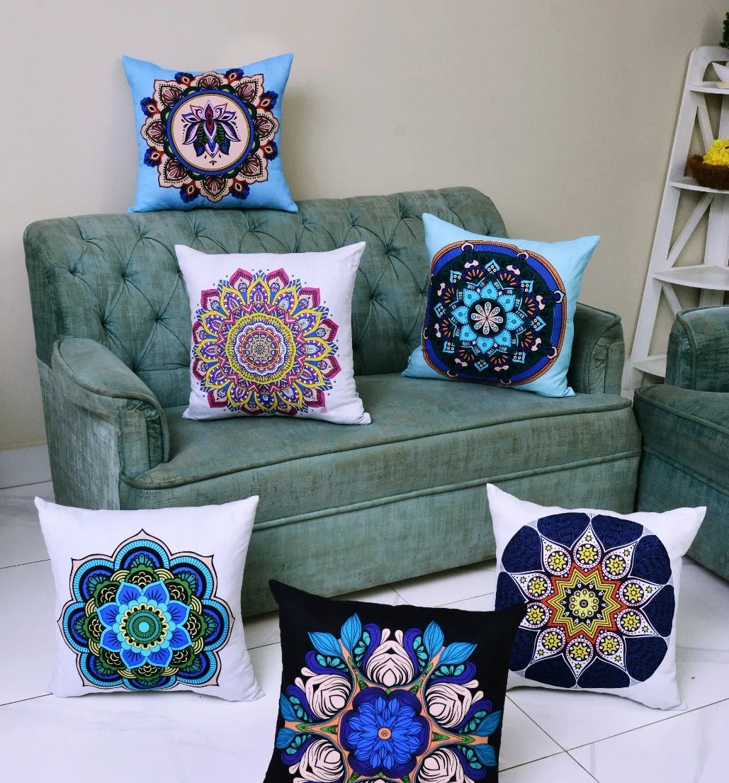 6 PCs Digital Printed Duck Cushions-Mexican Tiles