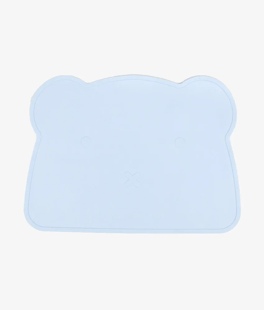 6 Piece Silicone Baby Feeding Set |  Plate, Bowl, Place-mat - Baby Blue