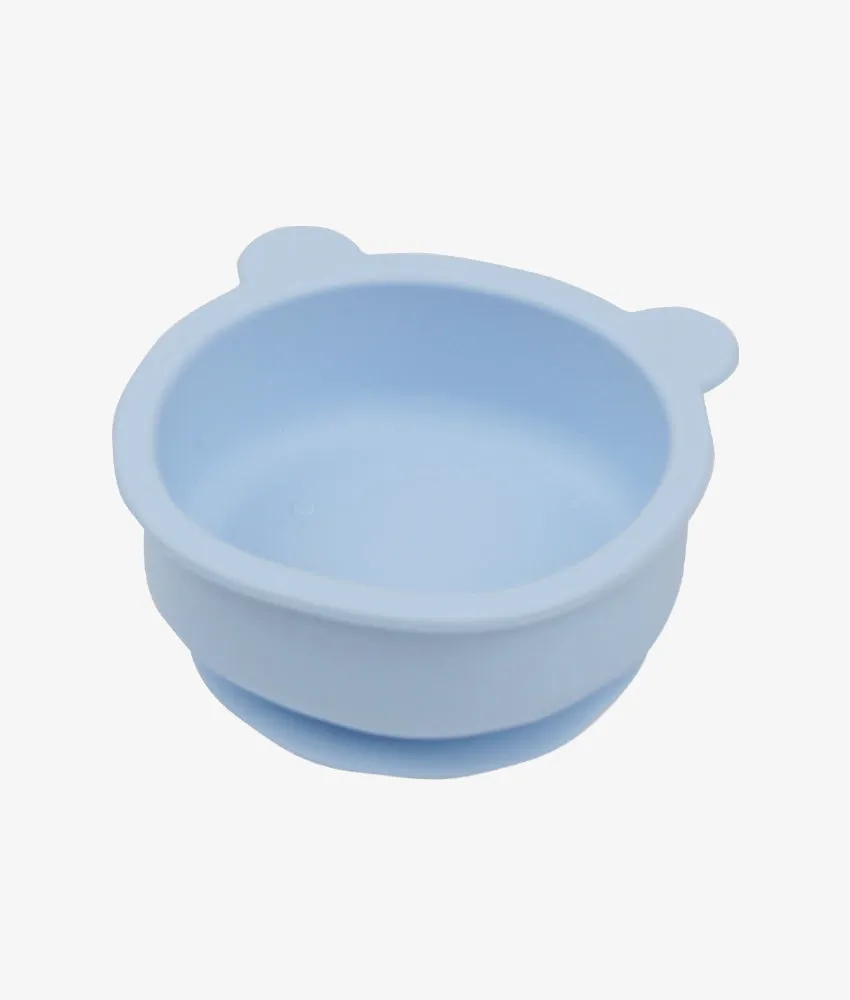 6 Piece Silicone Baby Feeding Set |  Plate, Bowl, Place-mat - Baby Blue