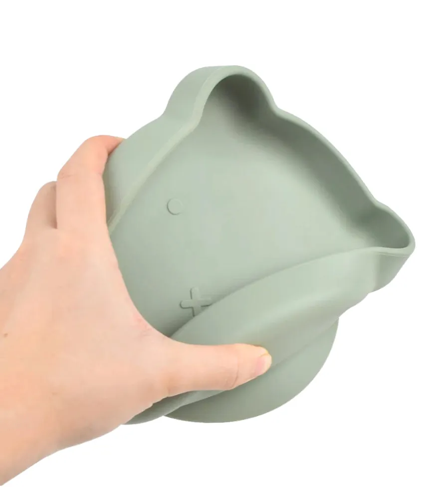 6 Piece Silicone Baby Feeding Set |  Plate, Bowl, Place-mat - Baby Blue