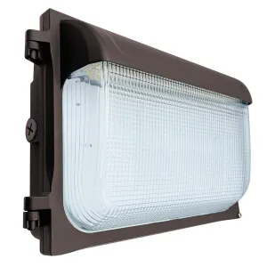 60W/40W/30W LED Slim Wall Pack / 3K/4K/5K CCT / Dusk-to-Dawn Photocell / Glass Lens / 100-277VAC / Bronze