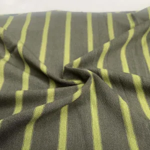 66" Green Striped Bamboo Spandex Lycra Stretch Yarn Dyed Knit Fabric By the Yard