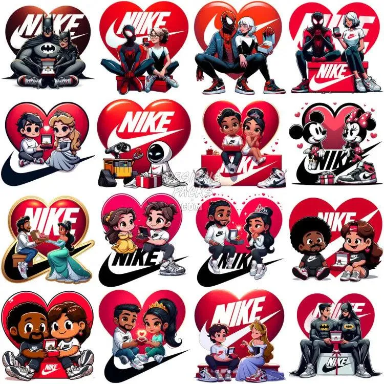 70 Valentine's Day Cartoon Couples Designs Bundle PNG