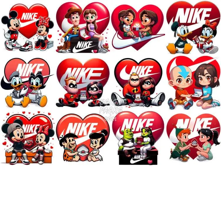 70 Valentine's Day Cartoon Couples Designs Bundle PNG