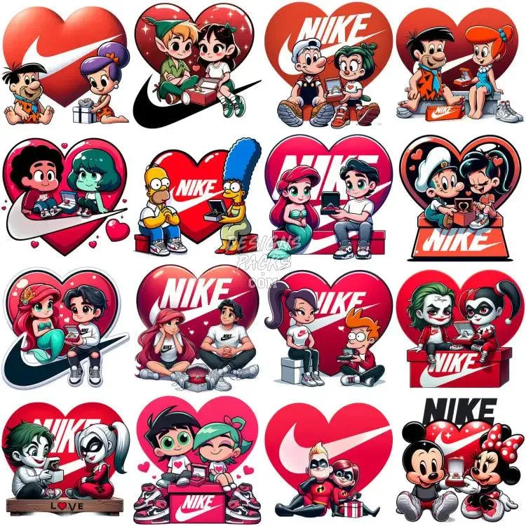 70 Valentine's Day Cartoon Couples Designs Bundle PNG