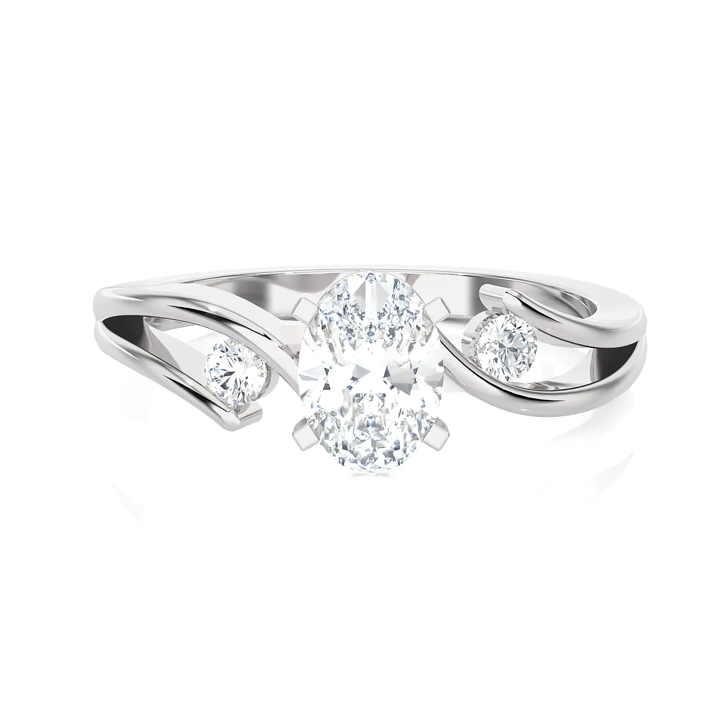7/8 ctw Round Three Stone Lab Grown Diamond Ring