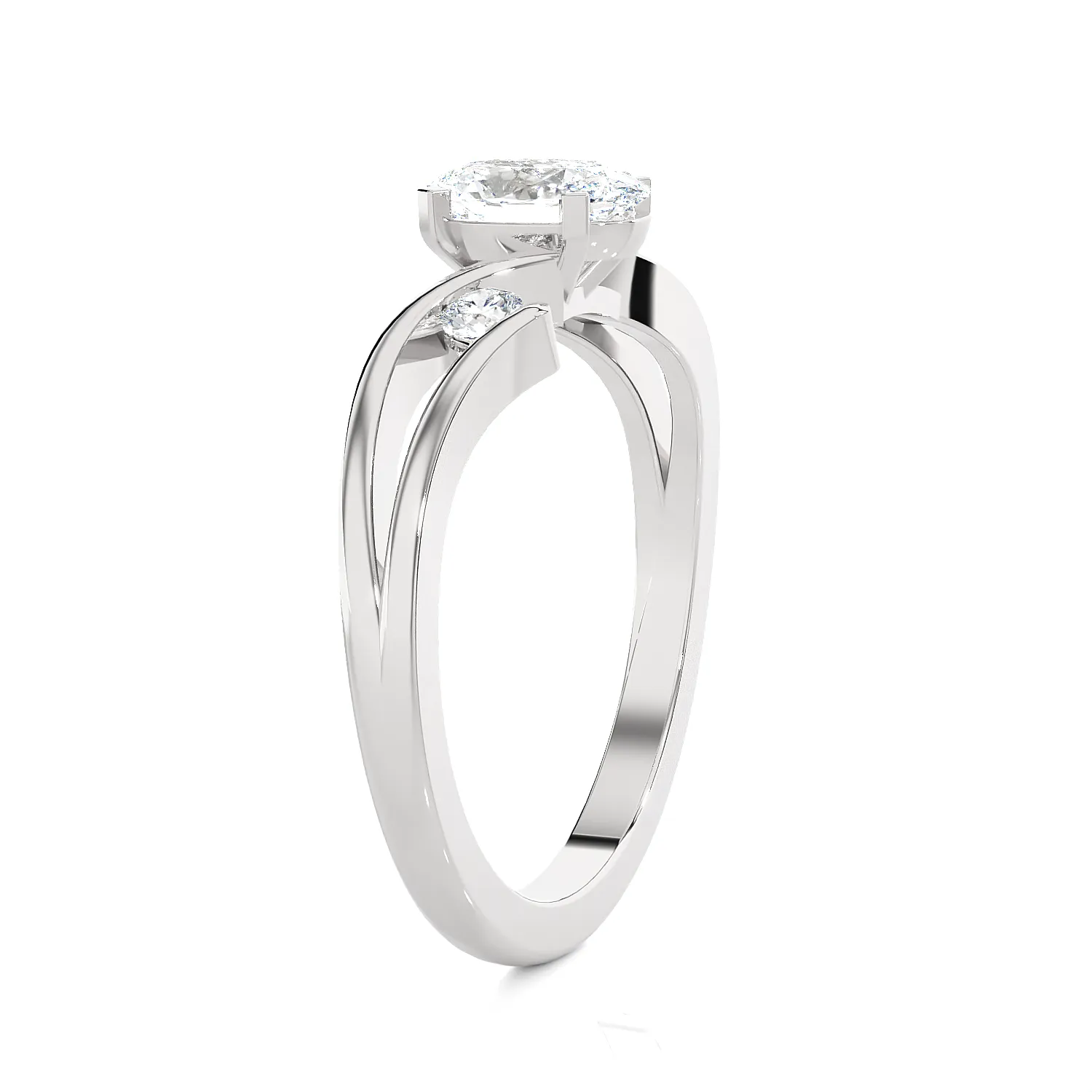 7/8 ctw Round Three Stone Lab Grown Diamond Ring