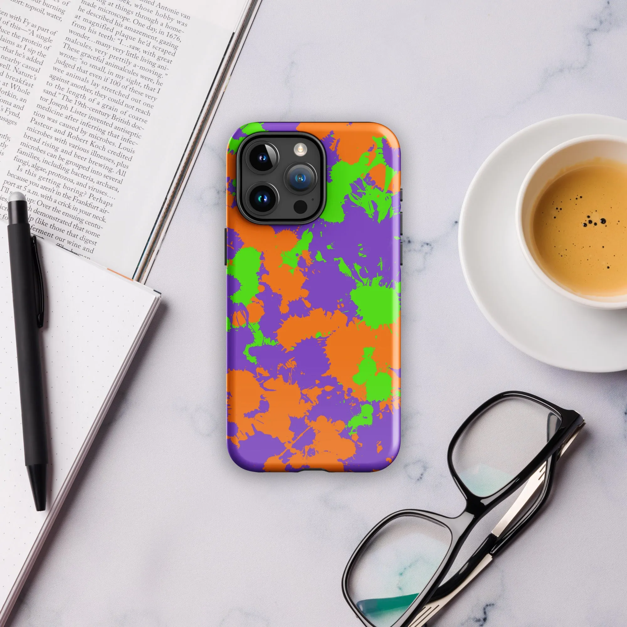 90s Kid Green, Purple and Orange Slime Splatter Tough Case for iPhone®