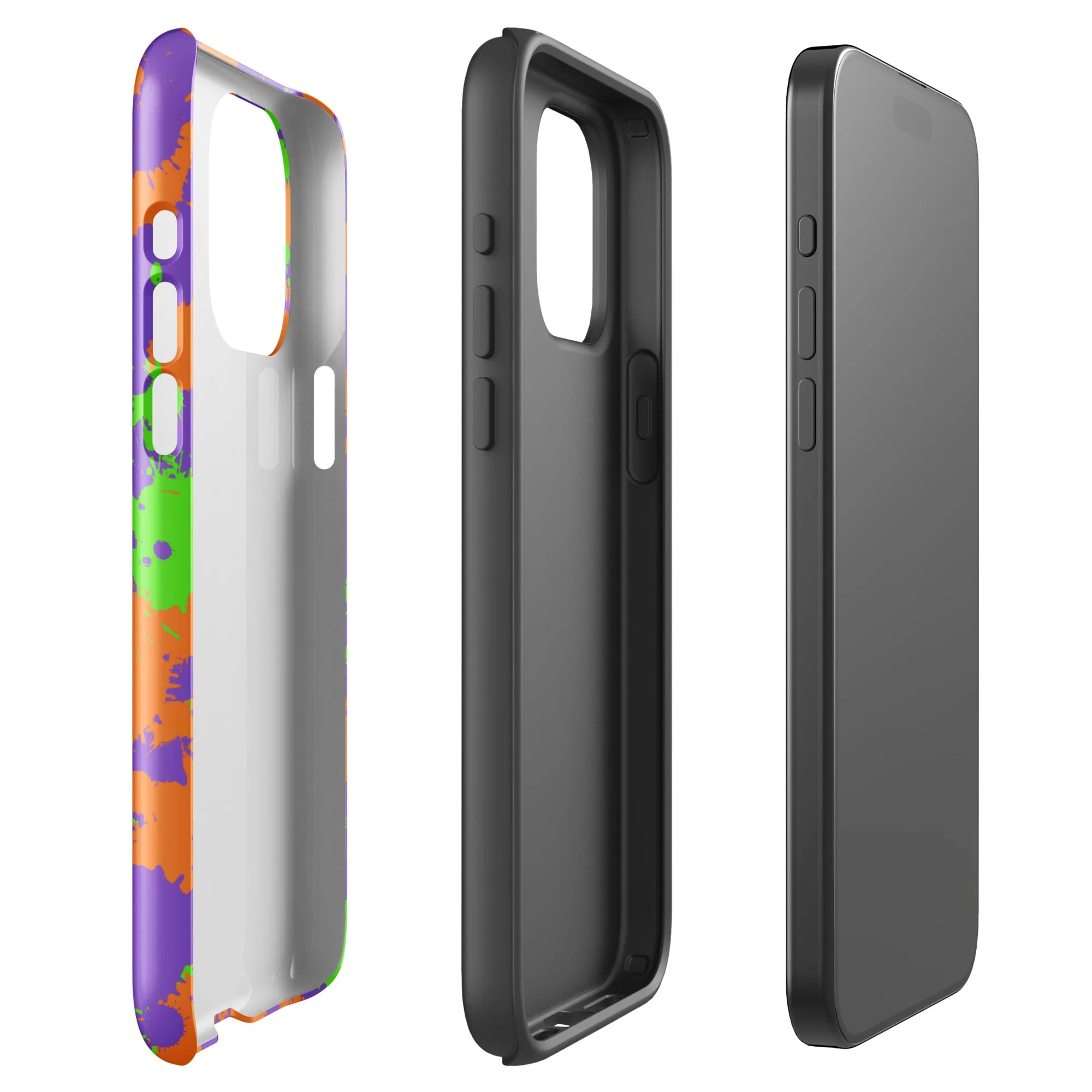 90s Kid Green, Purple and Orange Slime Splatter Tough Case for iPhone®