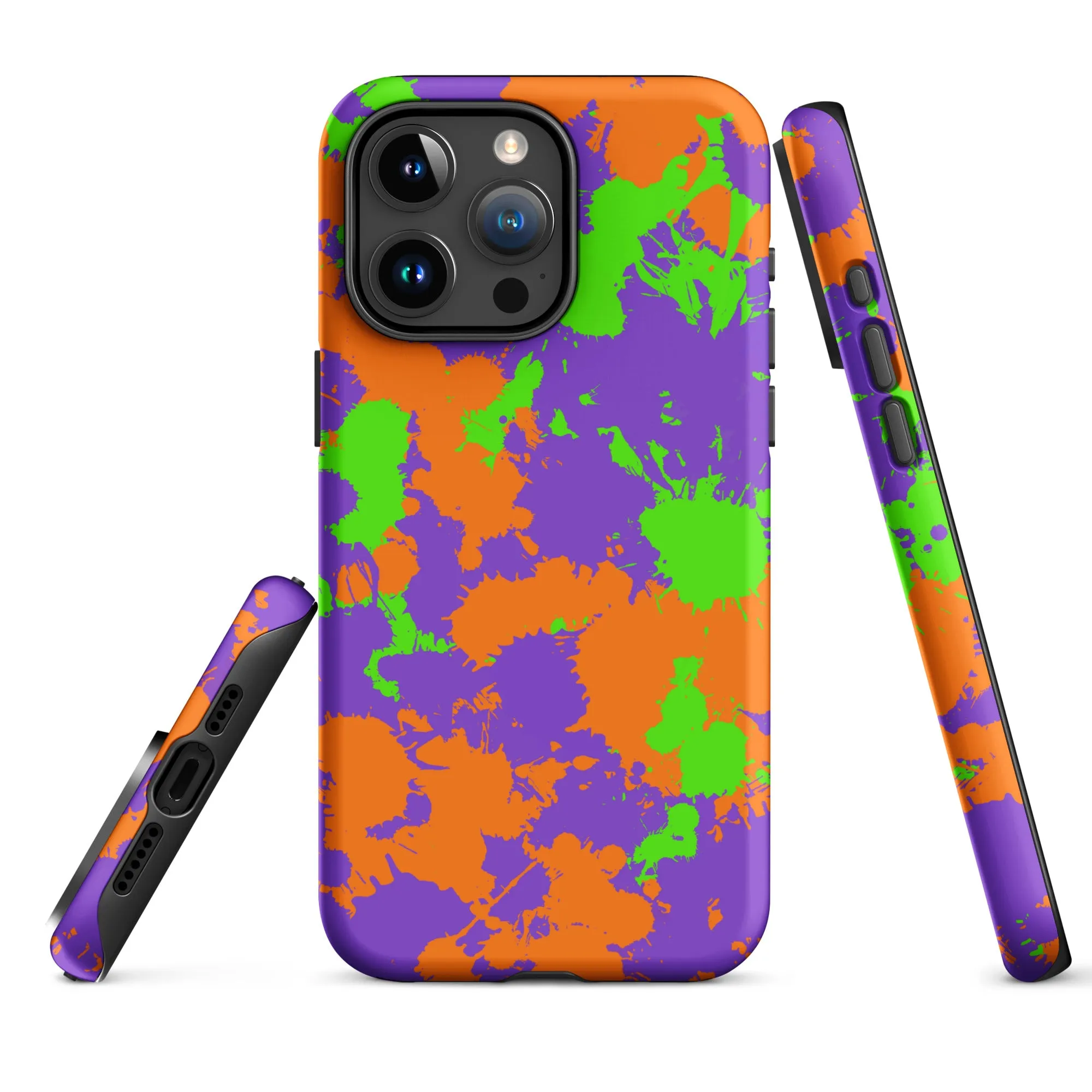90s Kid Green, Purple and Orange Slime Splatter Tough Case for iPhone®