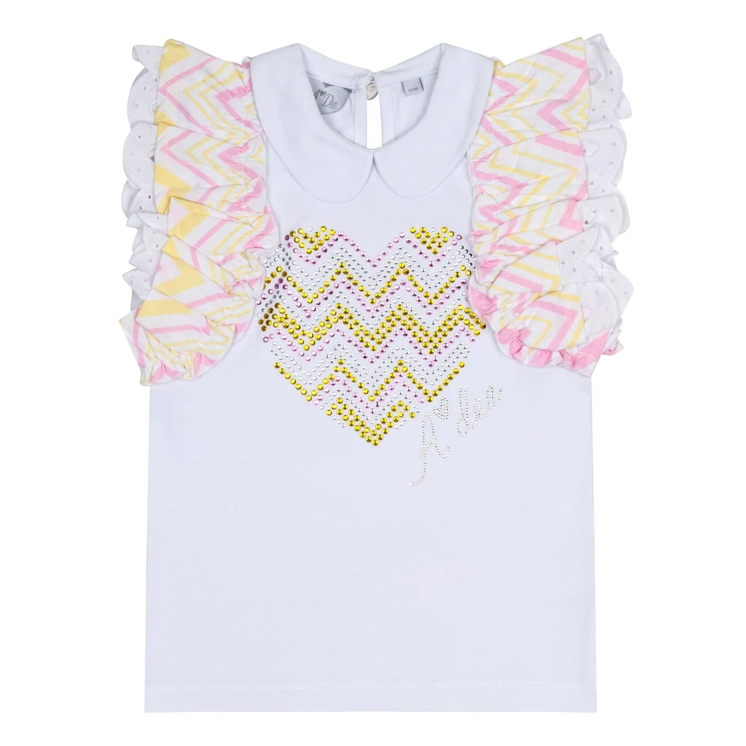 A DEE - Lia Chic Chevron Short Set - White