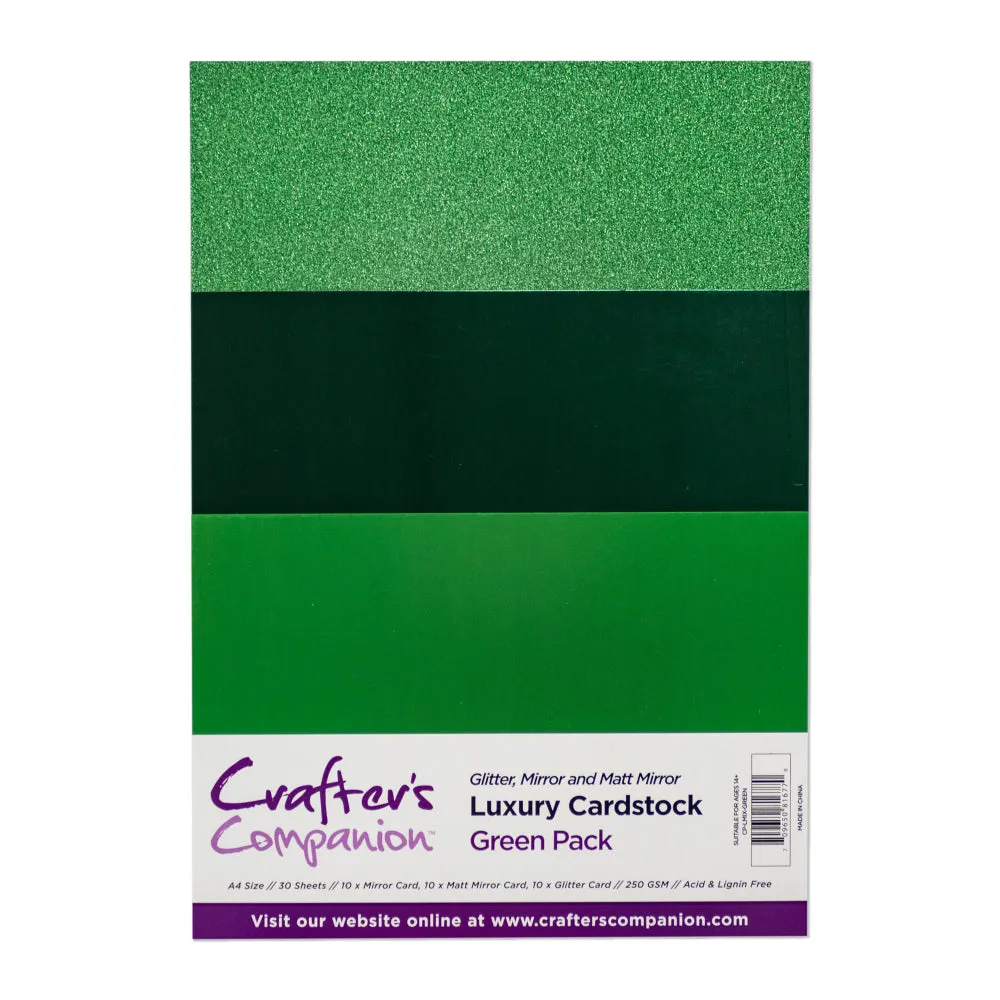 A4 Luxury Mixed Green Card - 10 Pack