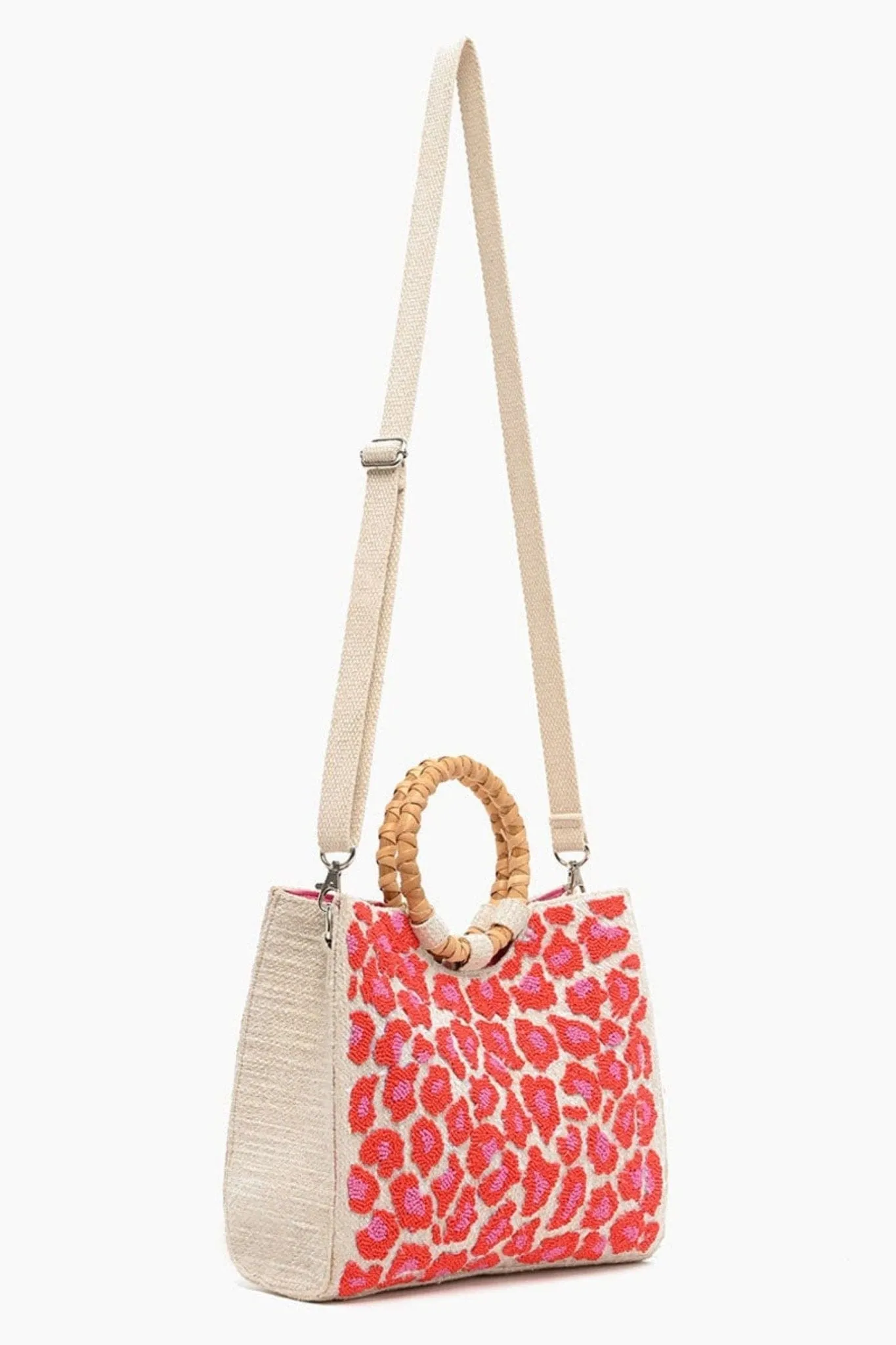 AB22676 Tina Pink Leopard Handheld Tote