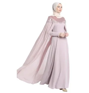 Abaci Modest Formal Cape Dress 13165 Pink