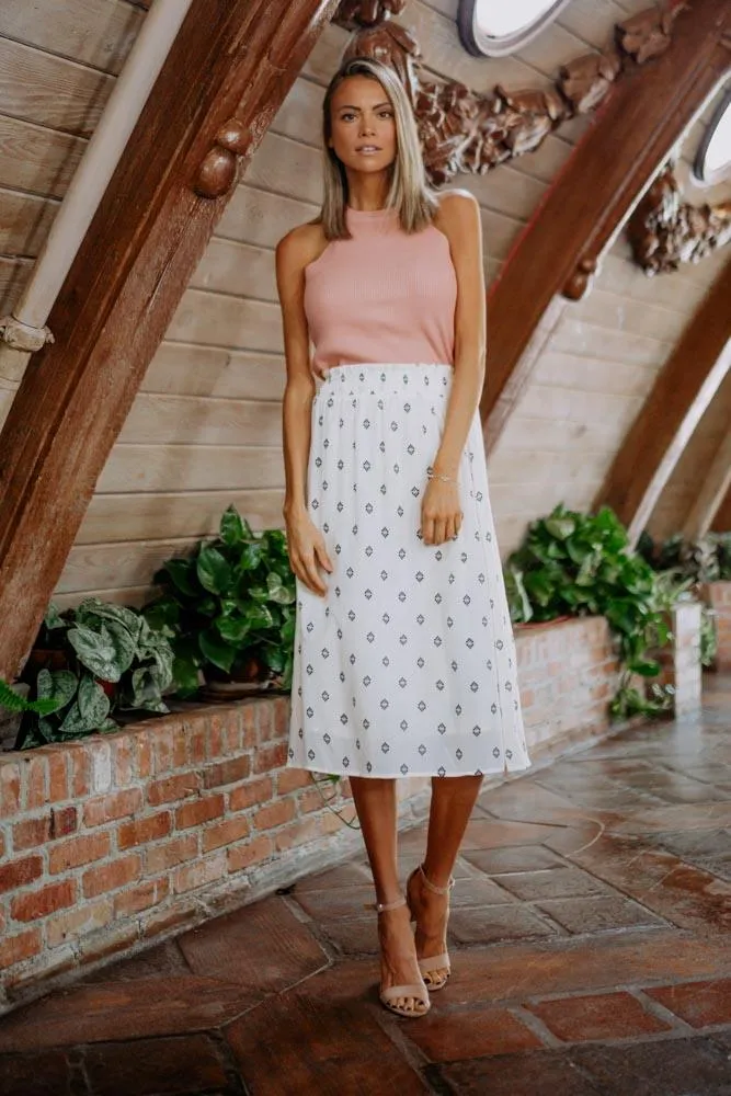 Above All Knit Halter Tank in Blush
