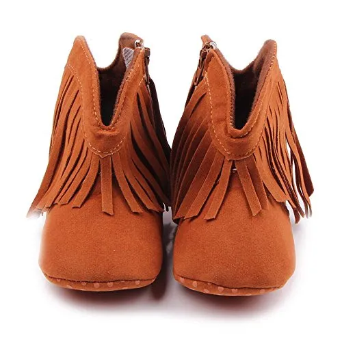 Absolutely Adorable Baby Cowkid Fringed Booties