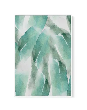 Abstract Green Watercolour IV | Framed Canvas Art Print