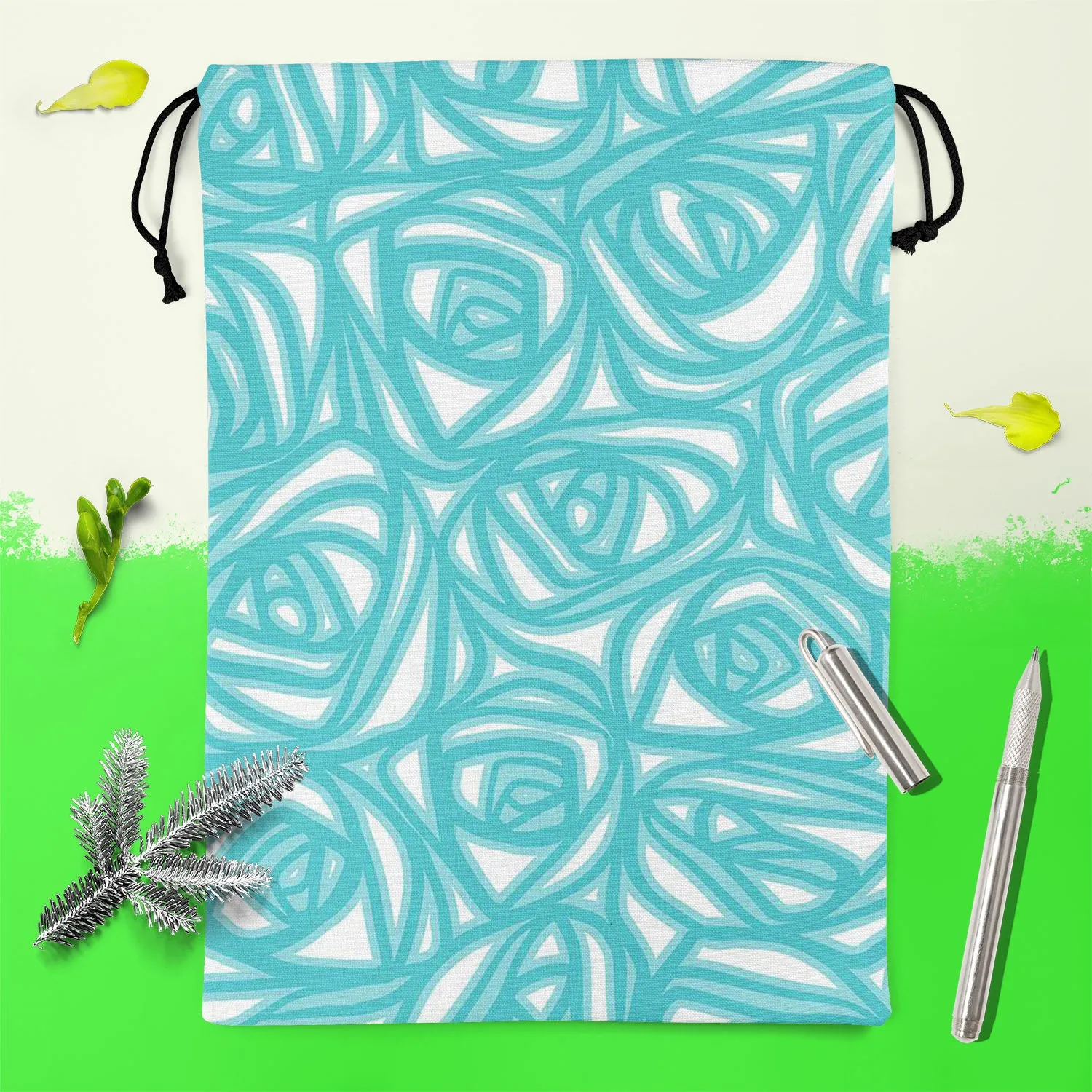 Abstract Pattern D2 Reusable Sack Bag | Bag for Gym, Storage, Vegetable & Travel