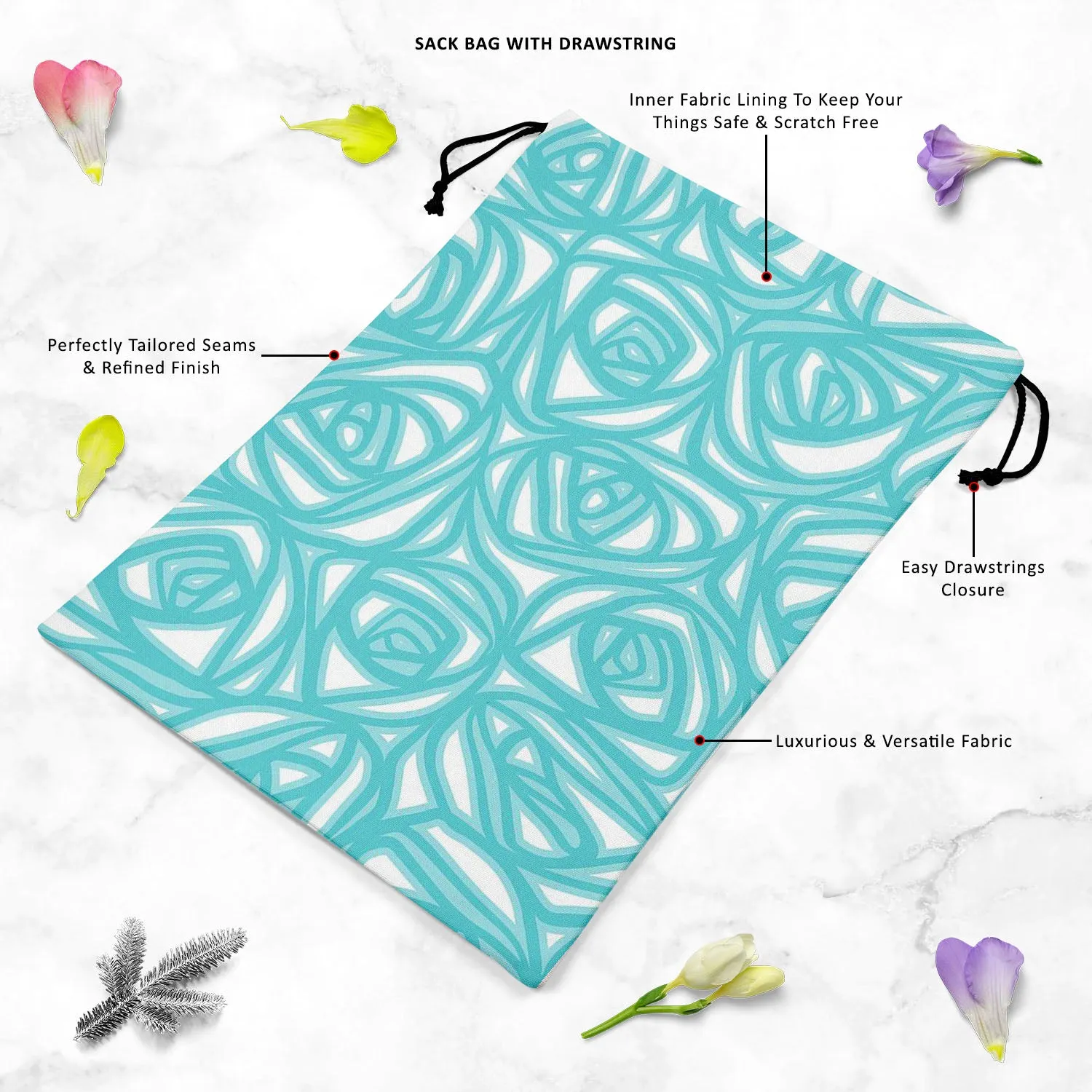 Abstract Pattern D2 Reusable Sack Bag | Bag for Gym, Storage, Vegetable & Travel