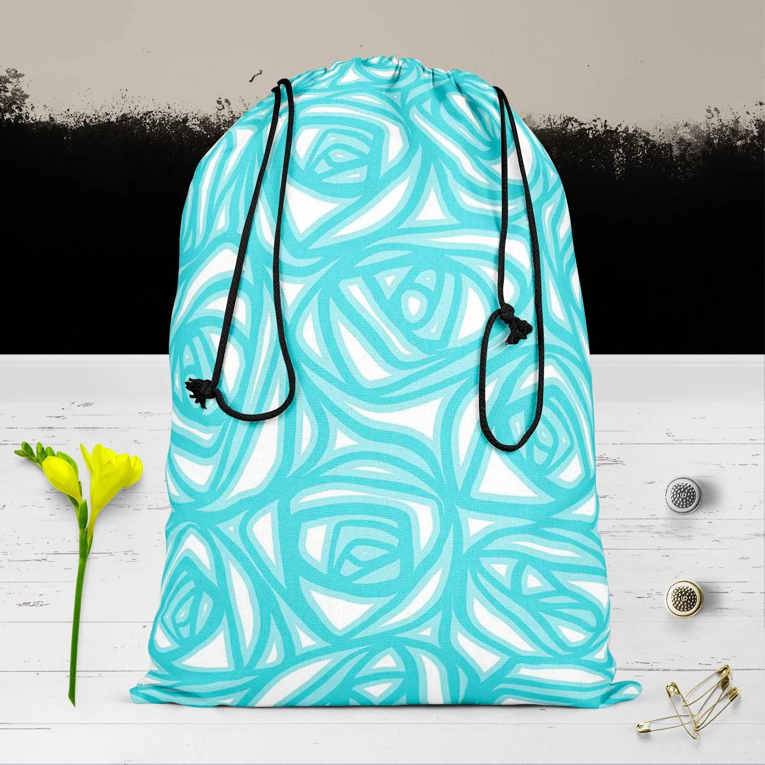Abstract Pattern D2 Reusable Sack Bag | Bag for Gym, Storage, Vegetable & Travel
