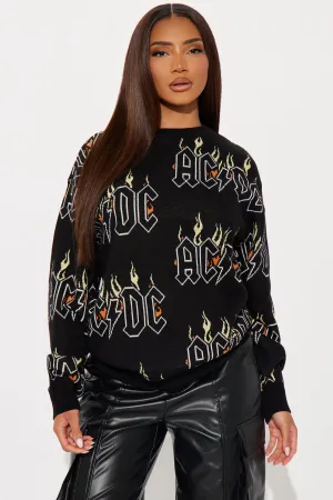 ACDC Flame Sweater - Black/combo