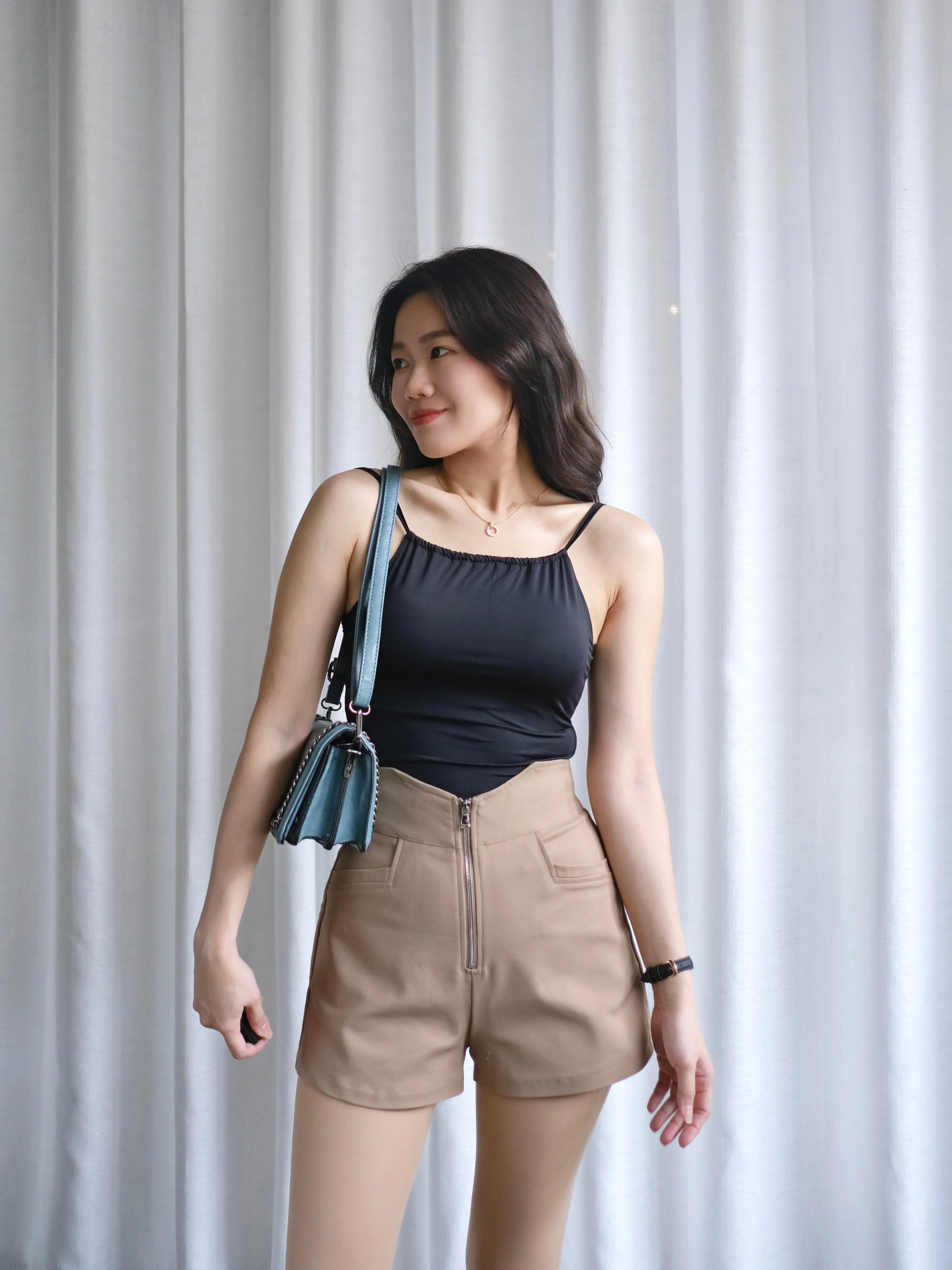 ACEWIN Hight Waist Front Zipper Shorts (Size S-XL) 501758