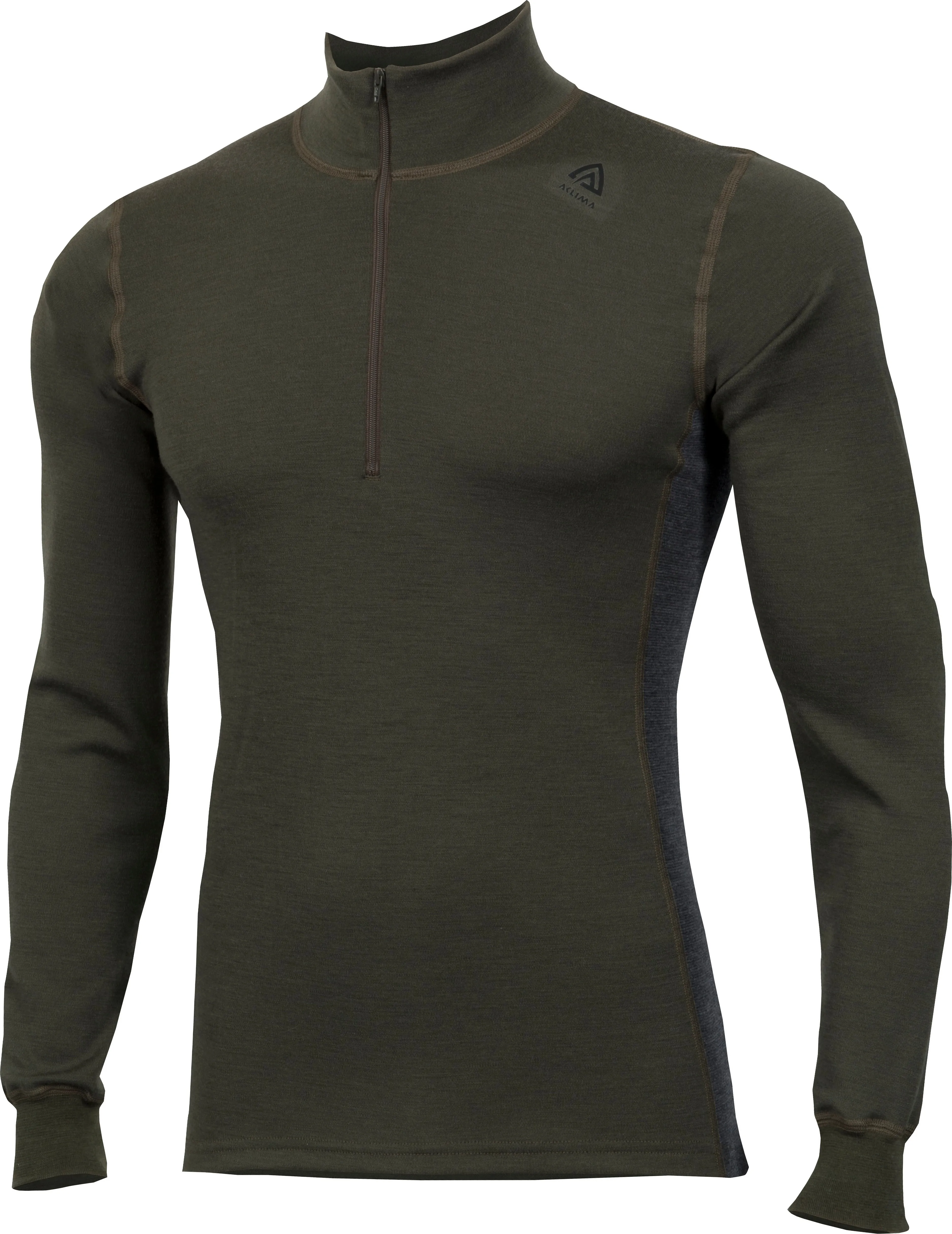 Aclima WarmWool Mock Neck with Zip Man (2021) Olive Night/Marengo | Buy Aclima WarmWool Mock Neck with Zip Man (2021) Olive Night/Marengo here | Outnorth