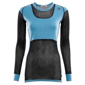 Aclima Women&#x27;s WoolNet Crew Neck Azure Blue/Jet Black | Buy Aclima Women&#x27;s WoolNet Crew Neck Azure Blue/Jet Black here | Outnorth