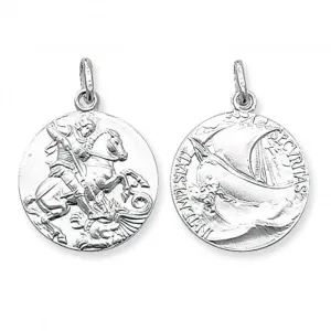 Acotis Silver Pendant St. George Double-Sided Round G6278
