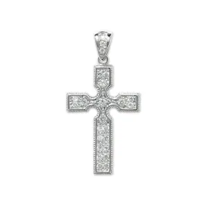 Acotis Silver Pendant Zirconia Cross G6012