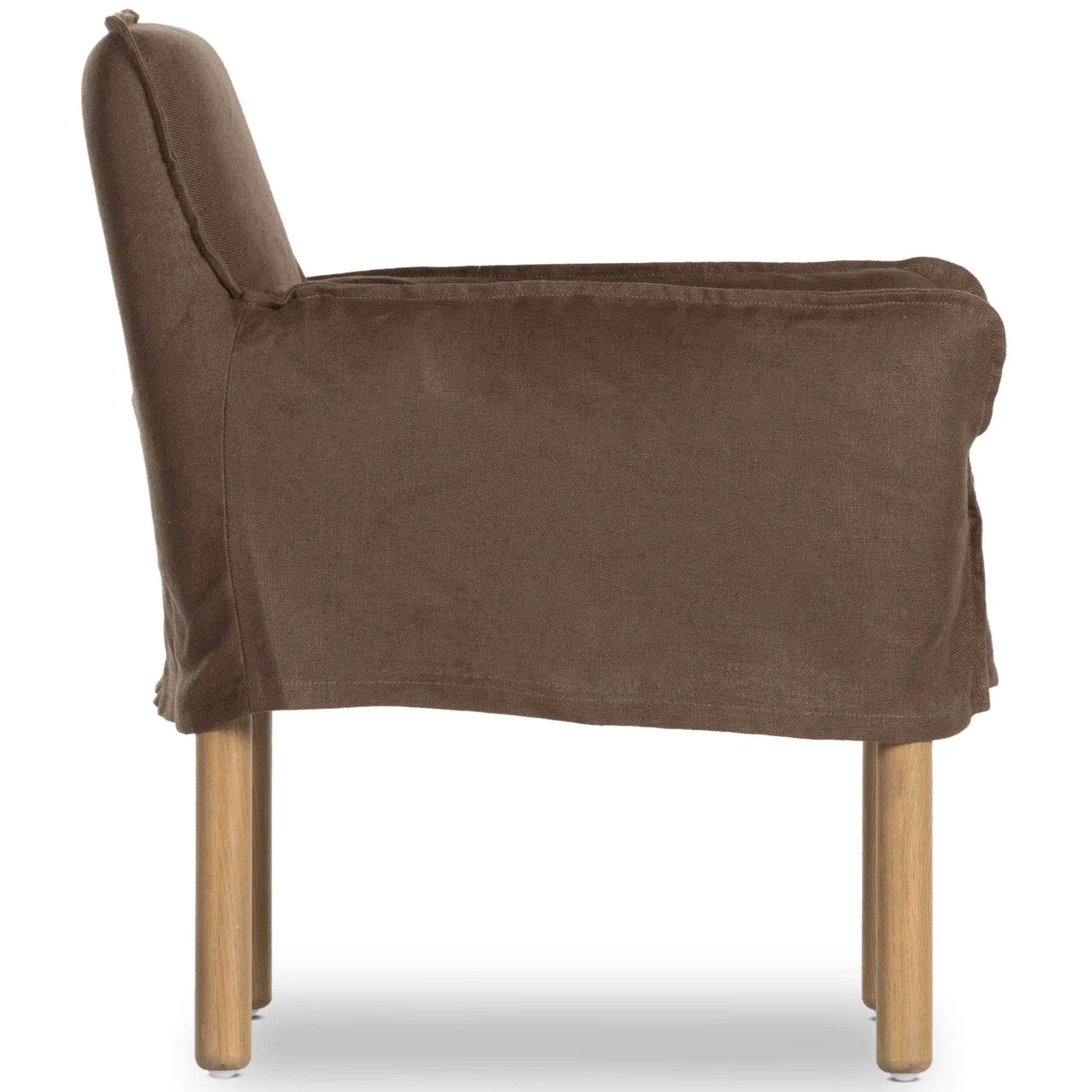Addington Slipcover Dining Arm Chair, Brussels Coffee