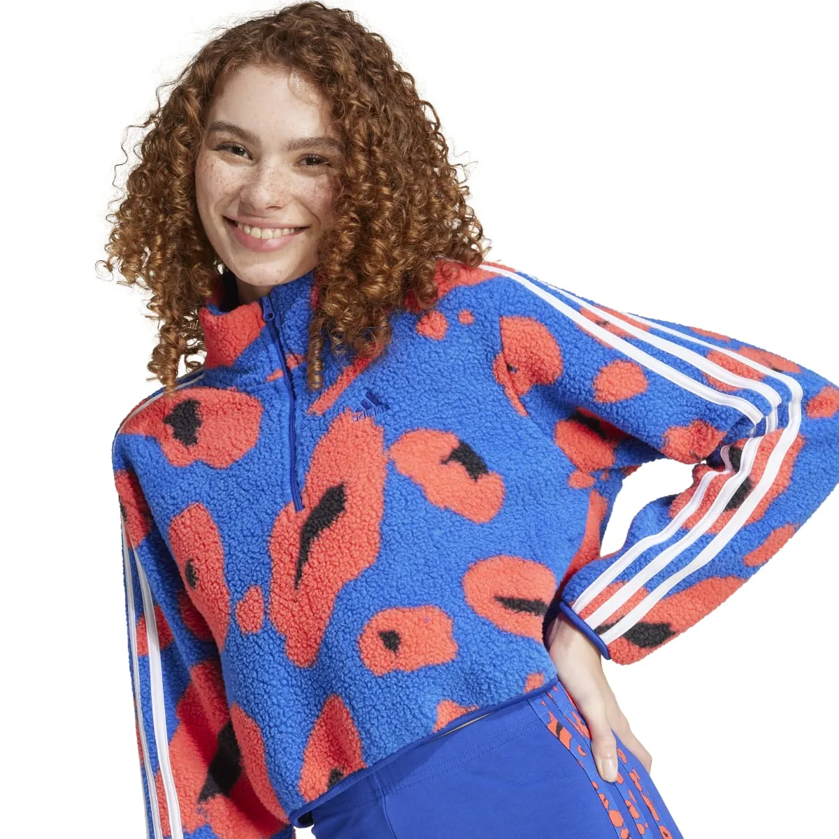 adidas Women's Essentials 3-Stripes Cropped 1/4 Zip