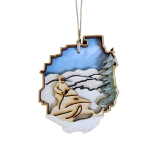 ADK Park with Snowmobile Ornament