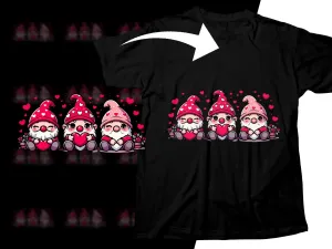 Adorable Gnomes with Hearts Valentine's Day PNG Digital Download