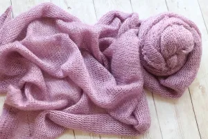 Adrian Collection SET mauve stretch knit posing fabric wrap